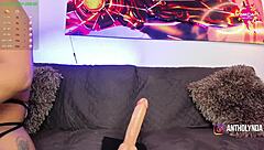 anthonelladoll sitting on vibrator riding cowgirl with big ass!!