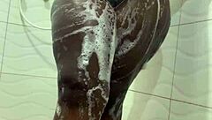 i'm in the bathroom, bent over with my curvy big tits neighbor, pounding her wet pussy doggystyle after shower fetish play.