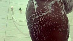 i'm in the bathroom, bent over with my curvy big tits neighbor, pounding her wet pussy doggystyle after shower fetish play.