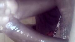 Watch her scream while masturbating huge black dick to cumshot!