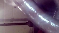 Watch her scream while masturbating huge black dick to cumshot!