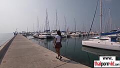 Thai teen Cherry in uniform takes big white dick 😈