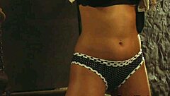 Gagged tied up lesbian slave whipped by dominant madame