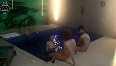 threesome with friends in the motel pool part 1