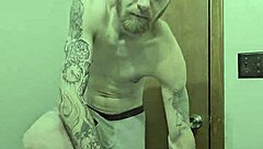 getting naked in the bathroom with a big cock