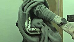 getting naked in the bathroom with a big cock