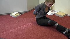 Teen Violet Haze as real estate agent in bondage, oh man it's intense with choking and gagging!