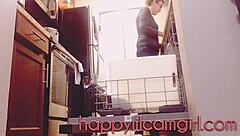 Tall Girl Ignores You While Cleaning Kitchen, Giantess Webcam Domination in Action