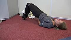 Teen Violet Haze as real estate agent in bondage, oh man it's intense with choking and gagging!