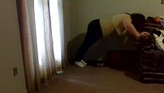 OH WOW CHECK OUT THIS NAKED WORKOUT WITH BIG NATURAL TITS AND ASS ON THAT BLACK MATURE MOMMY! HER TITS BOUNCE DURING THE INTENSE SESSION.