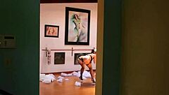 redhead slut deepthroats big black cock and swallows cum with spit