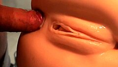Double Penetration Close Up With Real Fuck Doll Featuring Tight Pussy And Blowjob Action