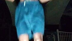 Amateur Athletic Brunette Explores Solo Workout Fantasy in Dorm with Uncle and Daddy Vibes, Looking Cute and Fit in USA Setting.