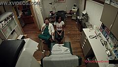 Tampa University requires entrance physical where Tori Sanchez spreads in shower for close-up check