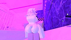 the big ass babe bounced her enormous curves on the massive cock in roblox style