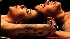 Tied Up Lesbian Babes Punished in Garage Bondage Domination!