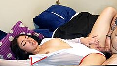 hey, after the party i blasted cumshot on my cute petite roommate's face