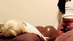 first scene shows bent over action with big ass in solo toy play