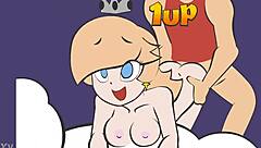 She bends over for doggystyle fucking with princess rosalina, leading to a big cock orgasm and cumshot