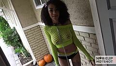 Hey, check out horny Blatina Ariana Aimes riding that huge rough cock with her cute shaved pussy 😈