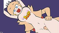 She bends over for doggystyle fucking with princess rosalina, leading to a big cock orgasm and cumshot