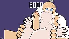 She bends over for doggystyle fucking with princess rosalina, leading to a big cock orgasm and cumshot