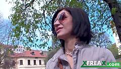 Ukrainian Lina Arian Teased in Park Before Home Gangbang With Three Guys