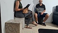 She spots the dick flash in dentists waiting room, gropes it, then bends over for blowjob, creampie, doggystyle, and muff diving at work