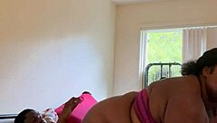 sexy fat ebony bbw with big ass and tits rides monster black cock to creampie