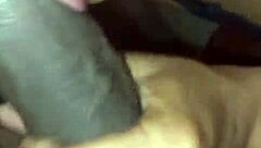 this young married latina bends over for her black lover's big cock in homemade doggystyle until facial.