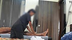 The hidden camera captured every moment of the happy ending massage session in detail.