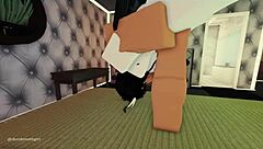 Feeling so much desire as cute little 18+ moth girl gets roughly throat fucked in Roblox