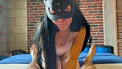 I woke up to her morning blowjob and cowgirl ride in white fishnet