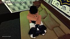 Feeling so much desire as cute little 18+ moth girl gets roughly throat fucked in Roblox