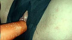 How does thick freak pull huge cum loads over face, ass, and tits roughly?