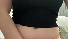 Overwhelmed By Lust As Amateur With Great Natural Pierced Tits Stuffs Panties In Wet Puffy Pussy For Intense Masturbation