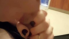 Hey, check out this babe giving a super blowjob with her tattooed body sucking deep