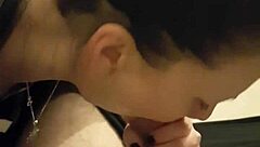 Hey, check out this babe giving a super blowjob with her tattooed body sucking deep