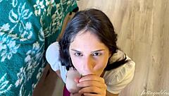 pov deepthroat blowjob with intense eye contact