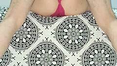 Milf Teases In Red Lingerie Showing Natural Tits Fully