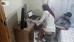 Novinha Sozinha Em Casa Recebe O Manutencista Tarado with Cum on Ass and Dirty Talk