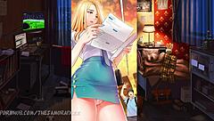 Loser gets to fuck his hot blonde friend deep in shaved pussy with creampie cumshot!