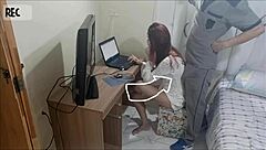 Novinha Sozinha Em Casa Recebe O Manutencista Tarado with Cum on Ass and Dirty Talk