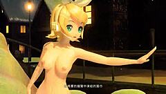 kagamine rin appears in the snowman project diva with a full nude mod modification