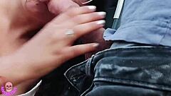 Maya meets a handsome guy and sucks his cock right on the street.