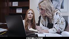 Freeuse Boss Boldly Dominates Two Hot Milfs With Hardcore Action In His Office - Cncmilf