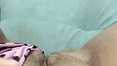 Pov juicy young Latina masturbates her big meaty pussy in Minnie shorts moaning with intense horniness while fingering herself wildly