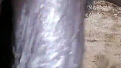 i'm bigblackie and i shave then masturbate with my big black monster cock in private