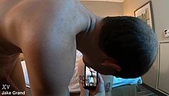 hot tatted woman experiences cum dripping out after creampie