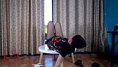 Oh man, I-I mean, that nice lady in pantyhose and heels doing striptease at the round table, yeah, it's like totally hot...